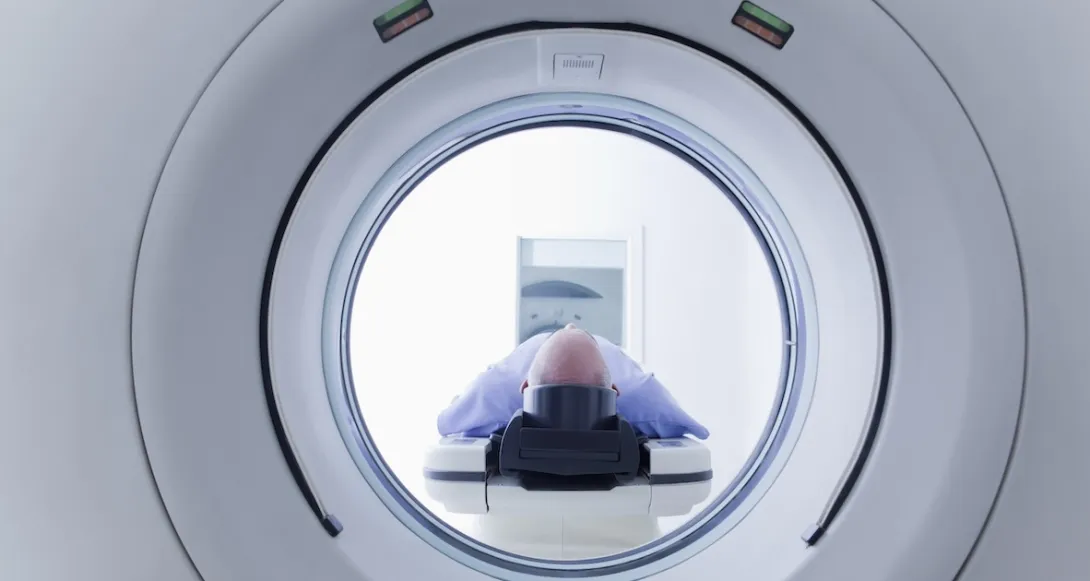 Patient undergoing an MRI
