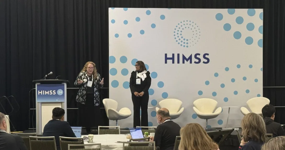 Murielle Beene, senior vice president and chief health informatics officer at Trinity Health, and Gay Landstrom, senior vice president and chief nursing officer at Trinity Health