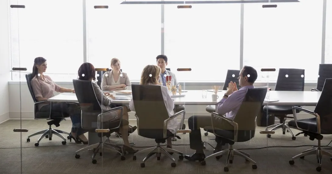 Executives at a conference table