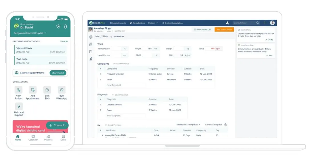 HealthPlix EMR mobile and desktop platform